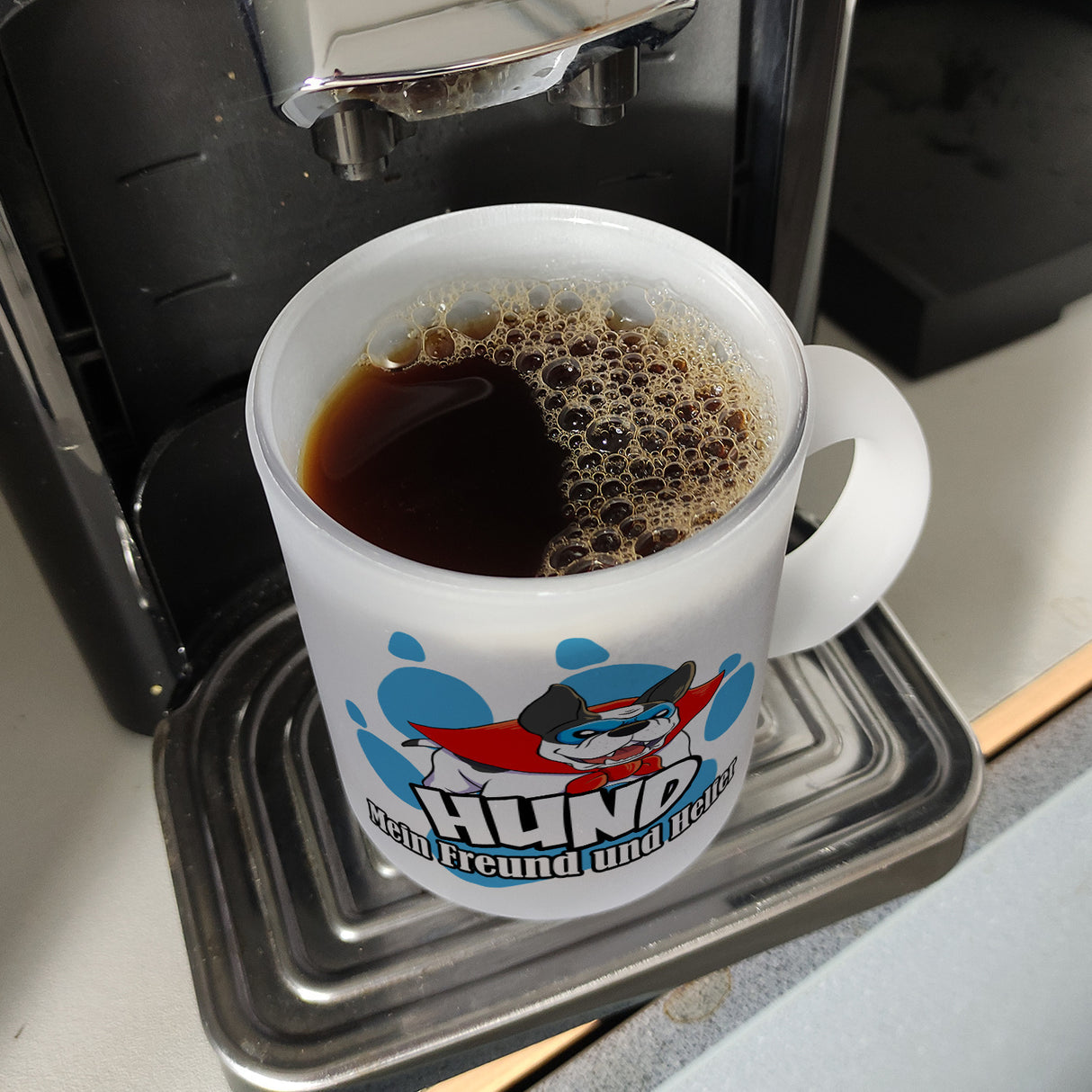 Kaffeebecher mit Superhelden - Dogge - Hund mein Freund und Helfer
