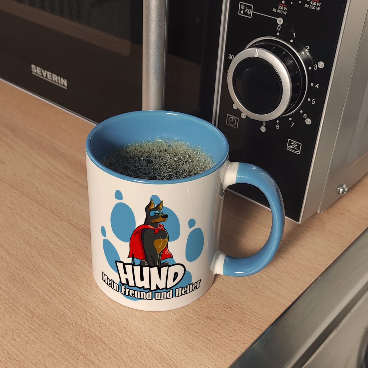 Kaffeebecher mit Superhelden - Dobermann - Hund mein Freund und Helfer