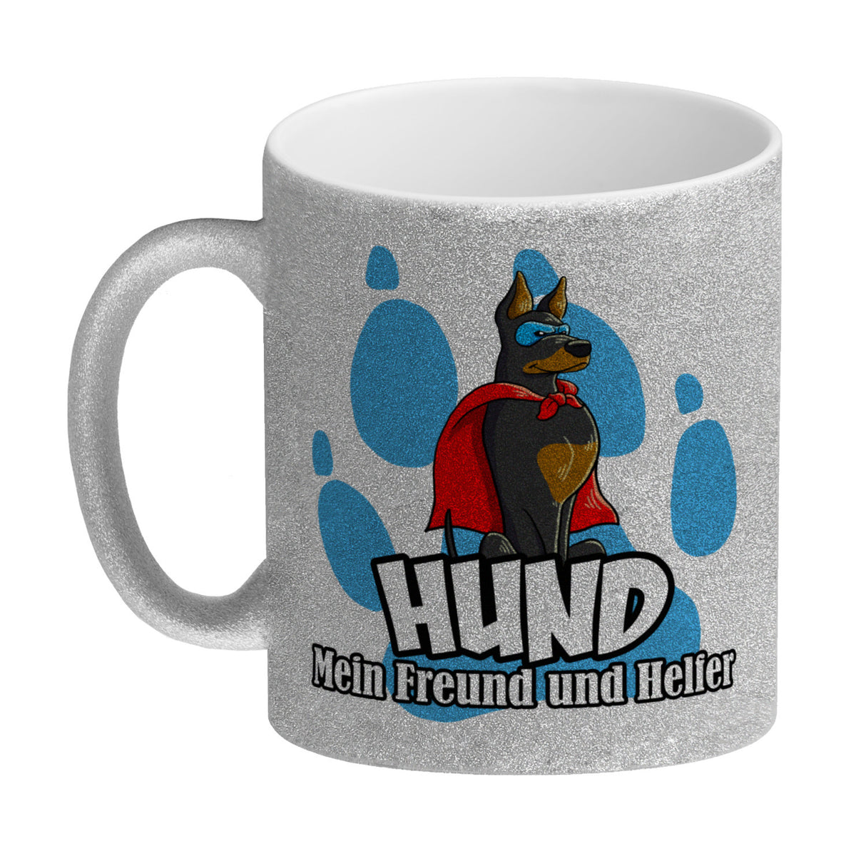 Kaffeebecher mit Superhelden - Dobermann - Hund mein Freund und Helfer
