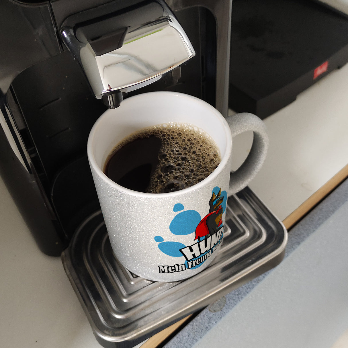 Kaffeebecher mit Superhelden - Dobermann - Hund mein Freund und Helfer