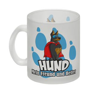 Kaffeebecher mit Superhelden - Dobermann - Hund mein Freund und Helfer