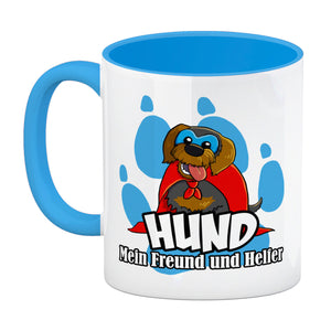 Kaffeebecher mit Superhelden - Dackel - Hund mein Freund und Helfer