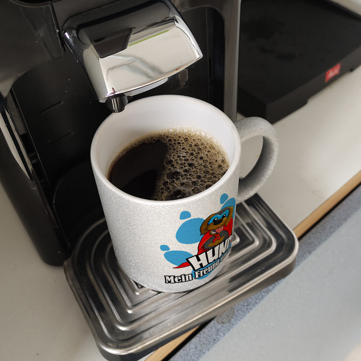 Kaffeebecher mit Superhelden - Dackel - Hund mein Freund und Helfer