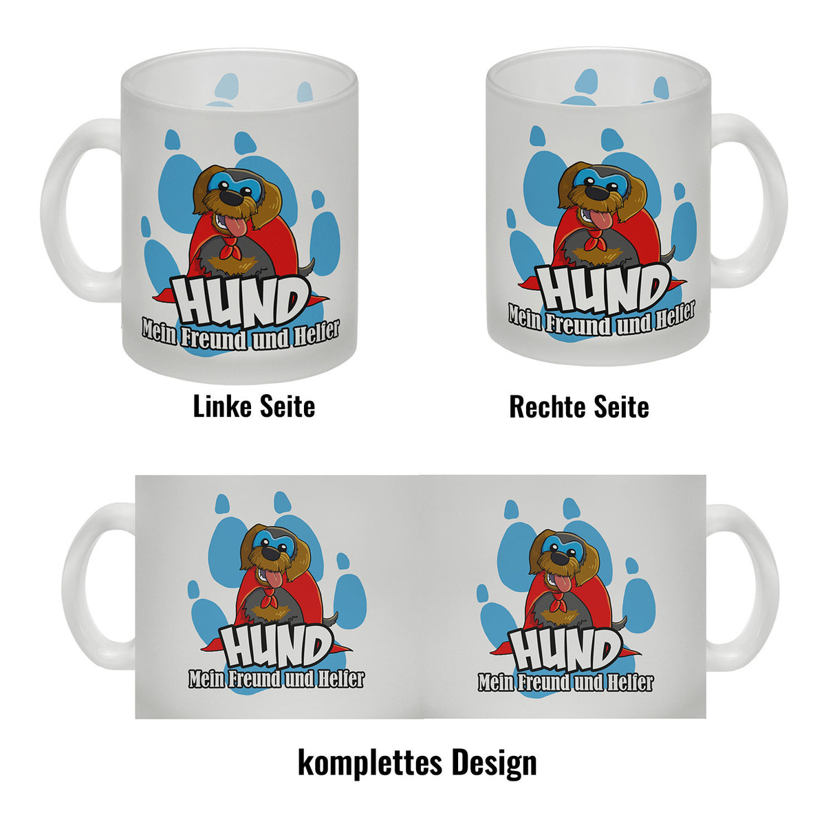 Kaffeebecher mit Superhelden - Dackel - Hund mein Freund und Helfer