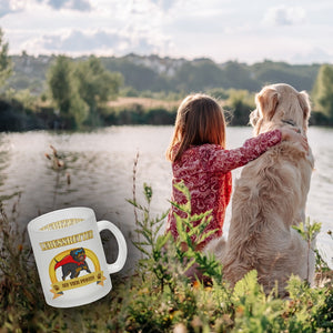 Kaffeebecher mit Superheld - Rottweiler - Lebensretter auf vier Pfoten