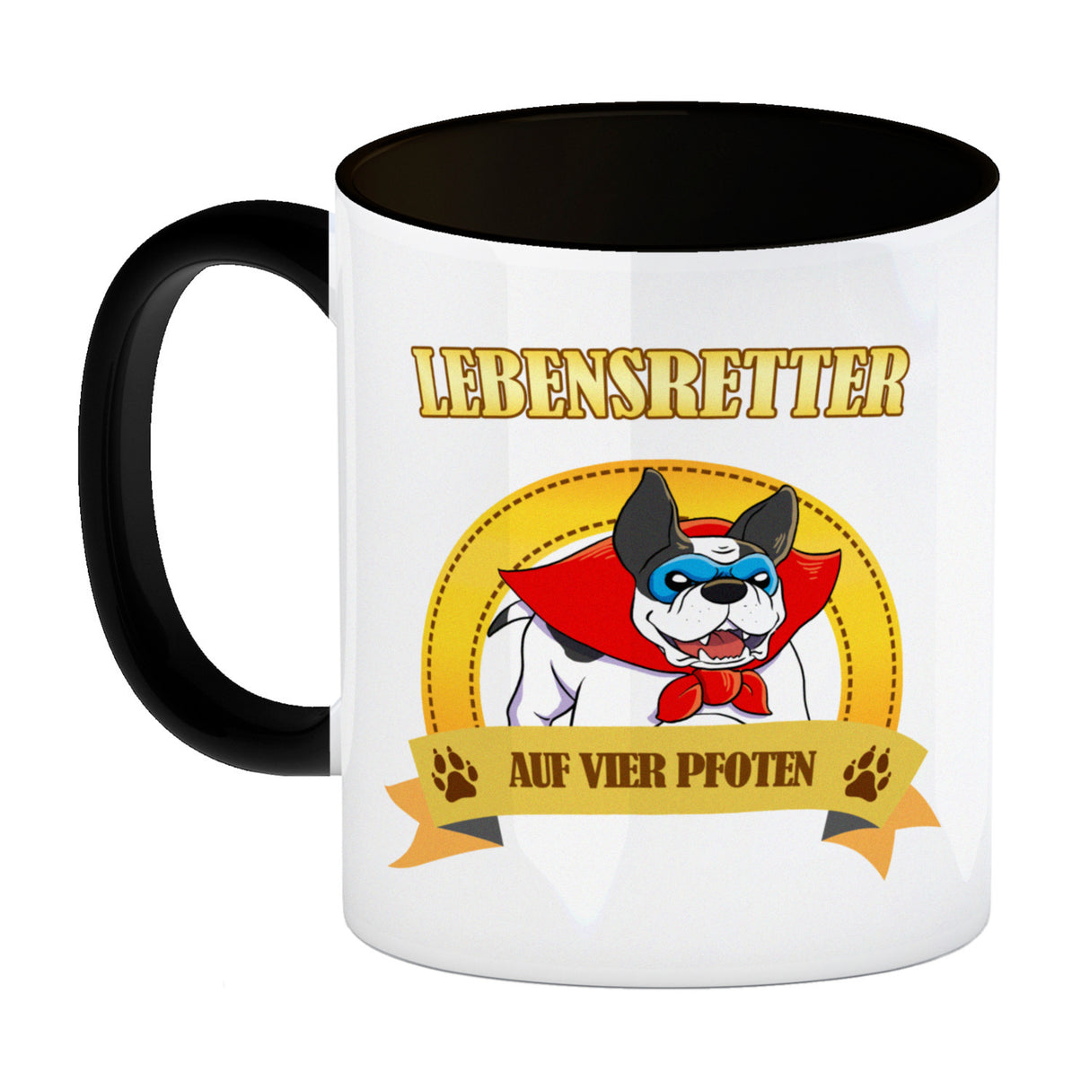 Kaffeebecher mit Superheld - Dogge - Lebensretter auf vier Pfoten