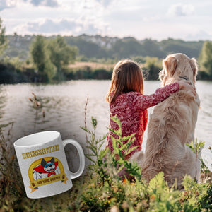 Kaffeebecher mit Superheld - Dogge - Lebensretter auf vier Pfoten