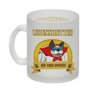 Kaffeebecher mit Superheld - Dogge - Lebensretter auf vier Pfoten