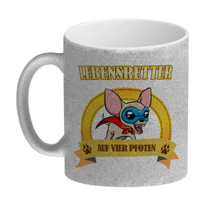 Kaffeebecher mit Superheld - Chihuahua - Lebensretter auf vier Pfoten
