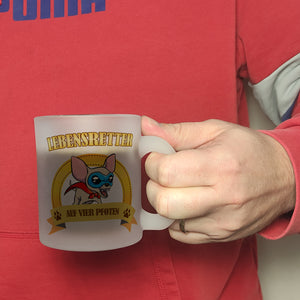Kaffeebecher mit Superheld - Chihuahua - Lebensretter auf vier Pfoten