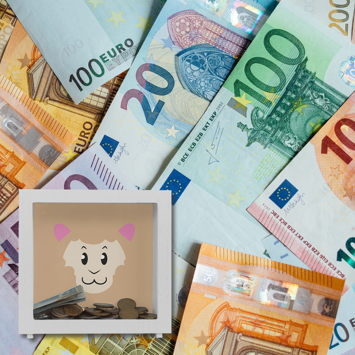 Spardose aus Keramik mit niedlichem Lama-Gesicht - für kleine Kinder