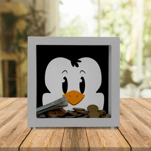 Spardose aus Keramik mit niedlichem Pinguin-Gesicht - für kleine Kinder