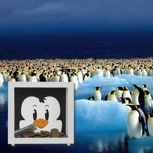 Spardose aus Keramik mit niedlichem Pinguin-Gesicht - für kleine Kinder