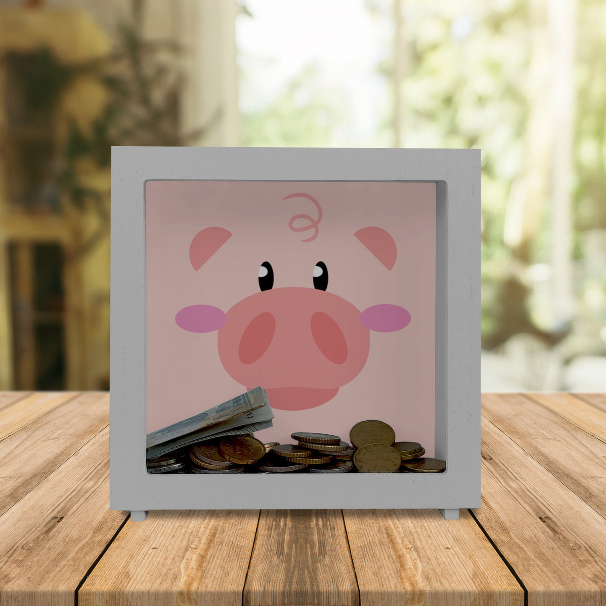 Spardose aus Keramik mit niedlichem Schweine-Gesicht - für kleine Kinder