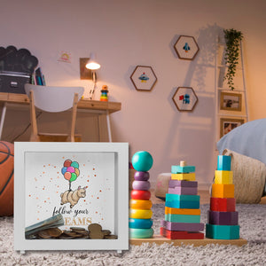 Spardose mit niedlichem Lama-Motiv und Spruch - Follow your dreams