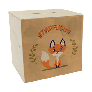 Spardose aus Keramik mit süßem Fuchs Motiv und Spruch - Sparfuchs
