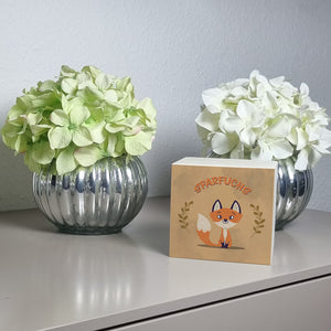 Spardose aus Keramik mit süßem Fuchs Motiv und Spruch - Sparfuchs