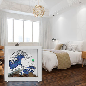 Spardose mit Wellen Motiv - Urlaubskasse aus Keramik mit schönem Meer Design
