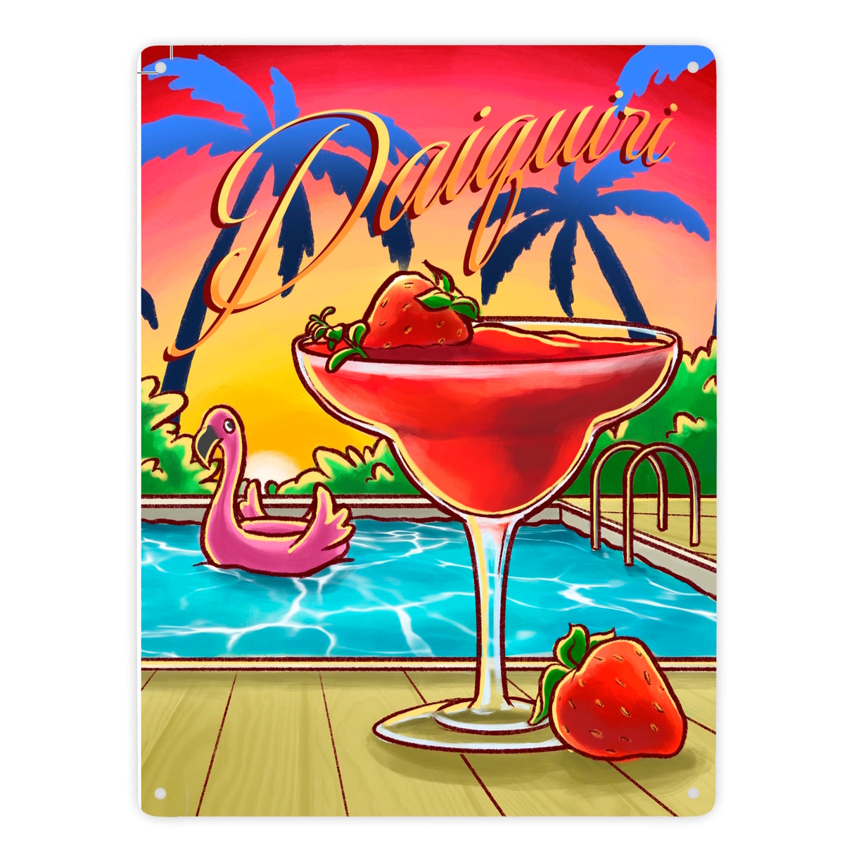 Daiquiri Metallschild - The Cocktail Series - Retro Drink Motiv
