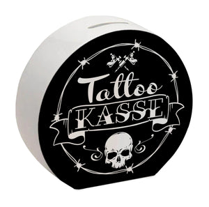 Spardose aus Keramik mit coolen Tattoo-Motiven - Tattookasse