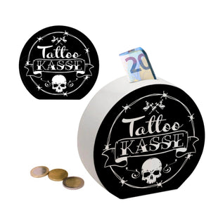 Spardose aus Keramik mit coolen Tattoo-Motiven - Tattookasse