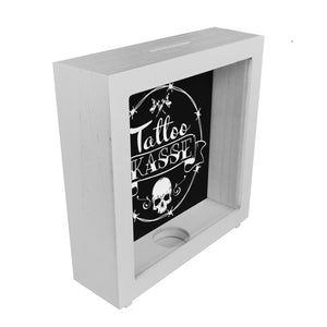 Spardose aus Keramik mit coolen Tattoo-Motiven - Tattookasse