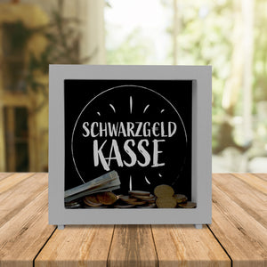 Spardose aus Keramik für Taschengeld mit lustigem Spruch - Schwarzgeld Kasse