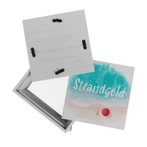 Spardose aus Keramik mit Strand Motiv und Text - Strand und Meer Strandgeld