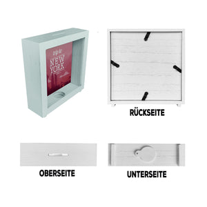 Spardose mit schönem Motiv und Text - Trip to New York in rot