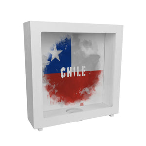 Spardose mit Chile-Flagge im Used Look - Sparschwein für Urlauber