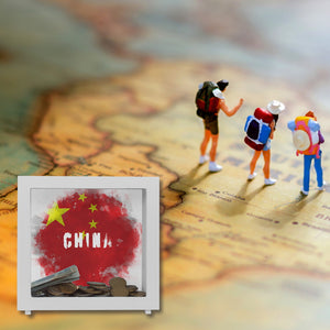 Spardose mit China-Flagge im Used Look - Sparschwein für Urlauber