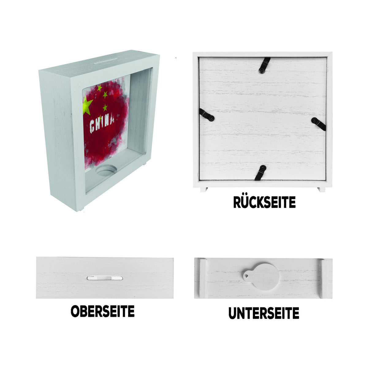 Spardose mit China-Flagge im Used Look - Sparschwein für Urlauber