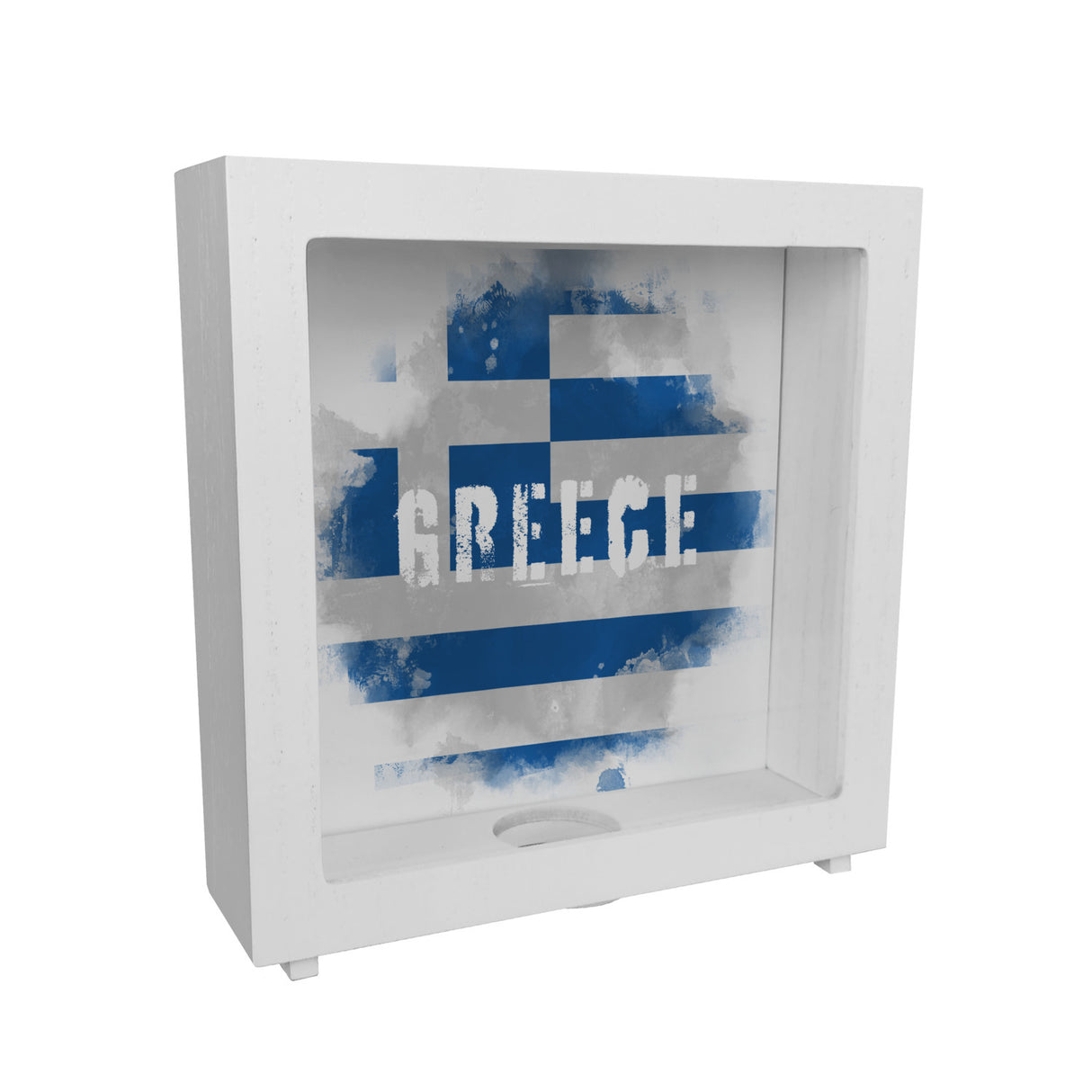 Spardose mit Griechenland-Flagge im Used Look - Sparschwein für Urlauber