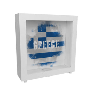 Spardose mit Griechenland-Flagge im Used Look - Sparschwein für Urlauber