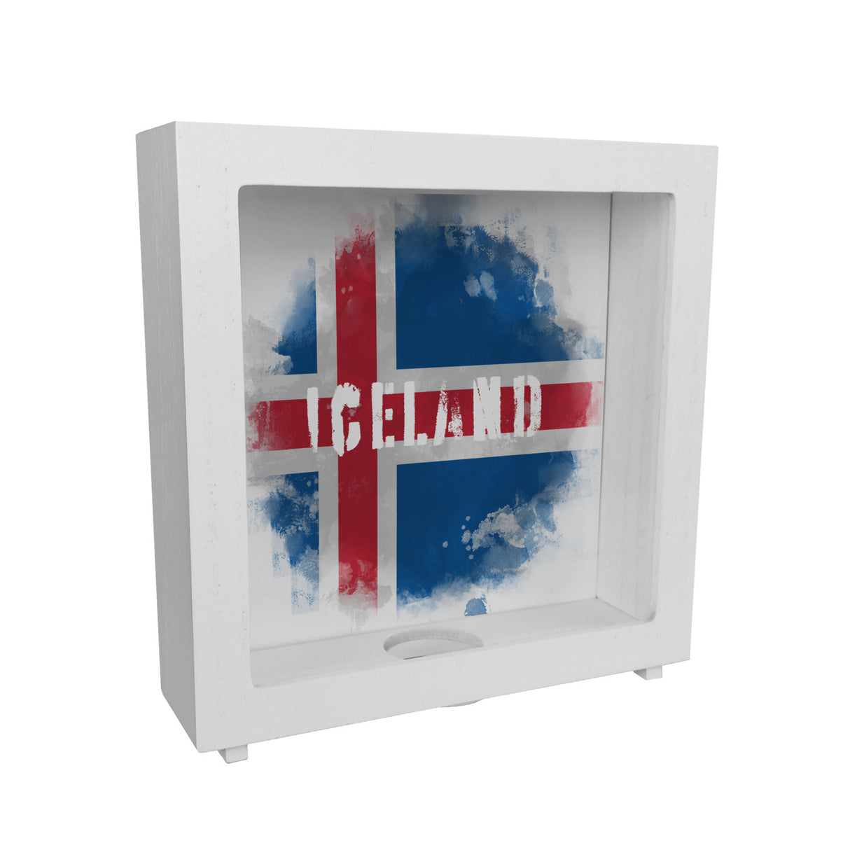 Spardose mit Island-Flagge im Used Look - Sparschwein für Urlauber