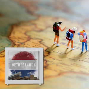 Spardose mit Niederlande-Flagge im Used Look - Sparschwein für Urlauber