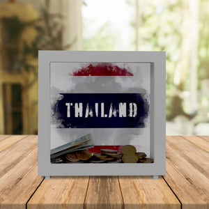 Spardose Thailand-Flagge im Used Look - Sparschwein für Urlauber