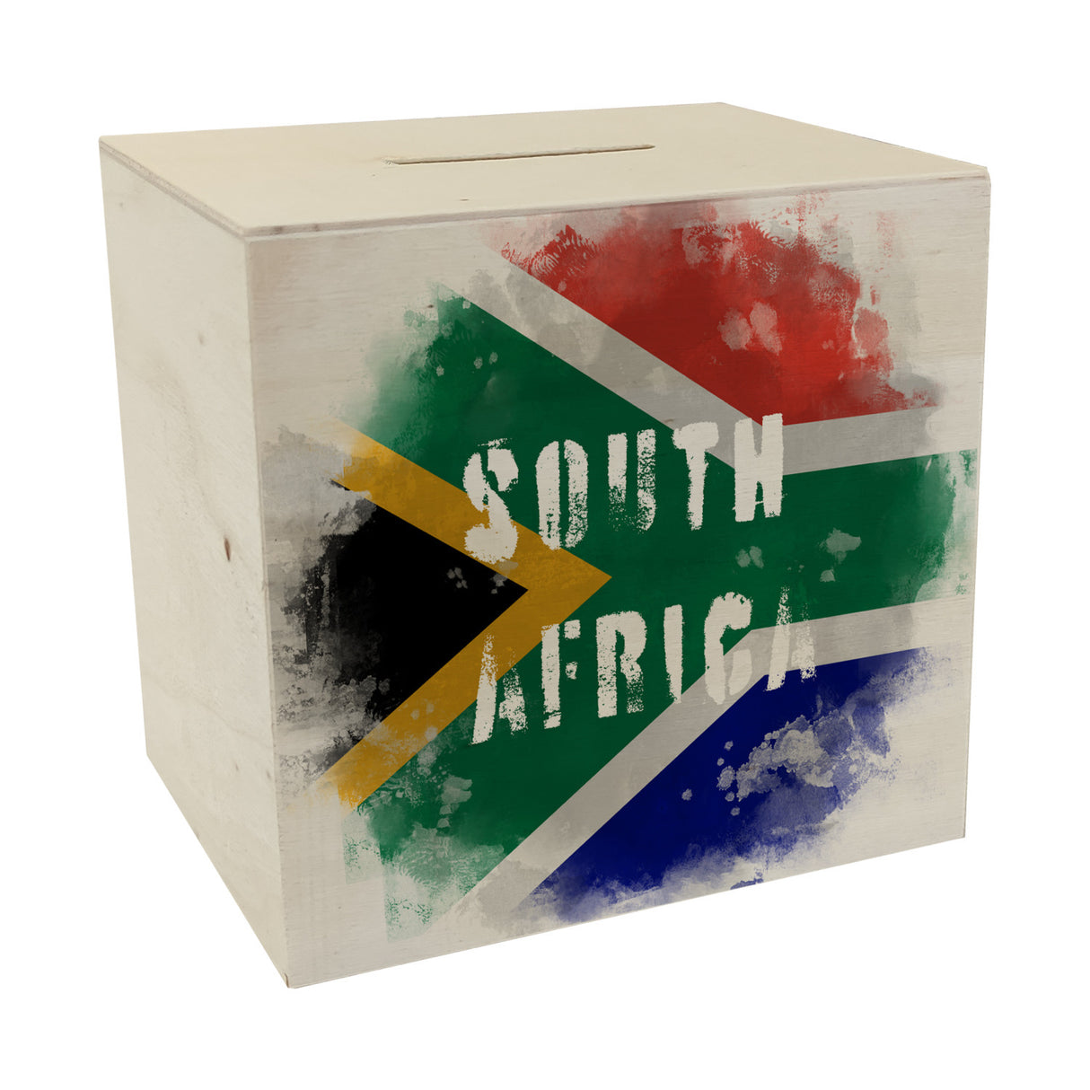 Spardose Südafrika-Flagge im Used Look - Sparschwein für Urlauber