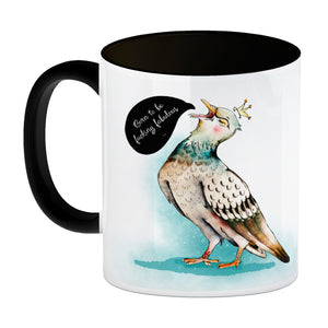 Kaffeebecher mit Tauben Motiv und witzigem Spruch für eine Diva