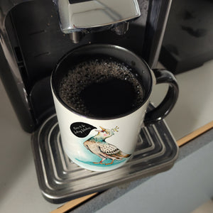 Kaffeebecher mit Tauben Motiv und witzigem Spruch für eine Diva
