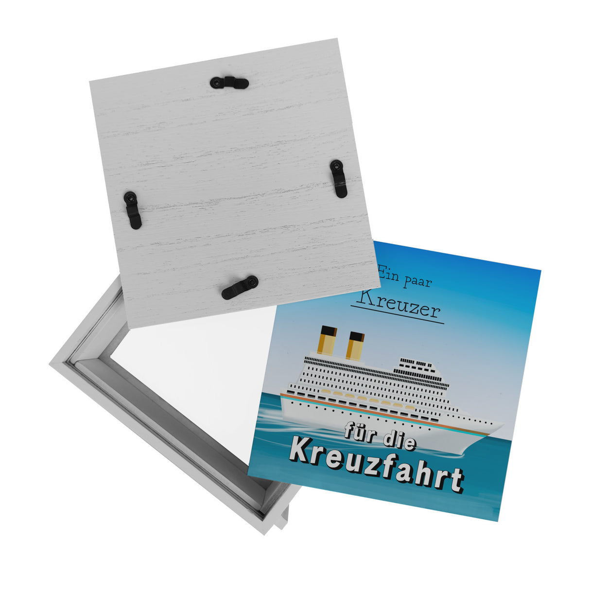 Spardose mit Kreuzfahrtschiff und Spruch - Ein paar Kreuzer für die Kreuzfahrt