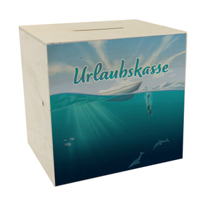 Spardose im Taucher-Design mit Boot und Text - Urlaubskasse