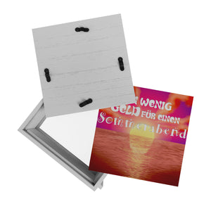 Spardose mit schönem Sonnenuntergang - Ein wenig Geld für einen Sommerabend