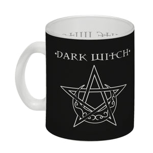 Kaffeebecher mit magischen Pentagrammen und Spruch - White Witch - Dark Witch