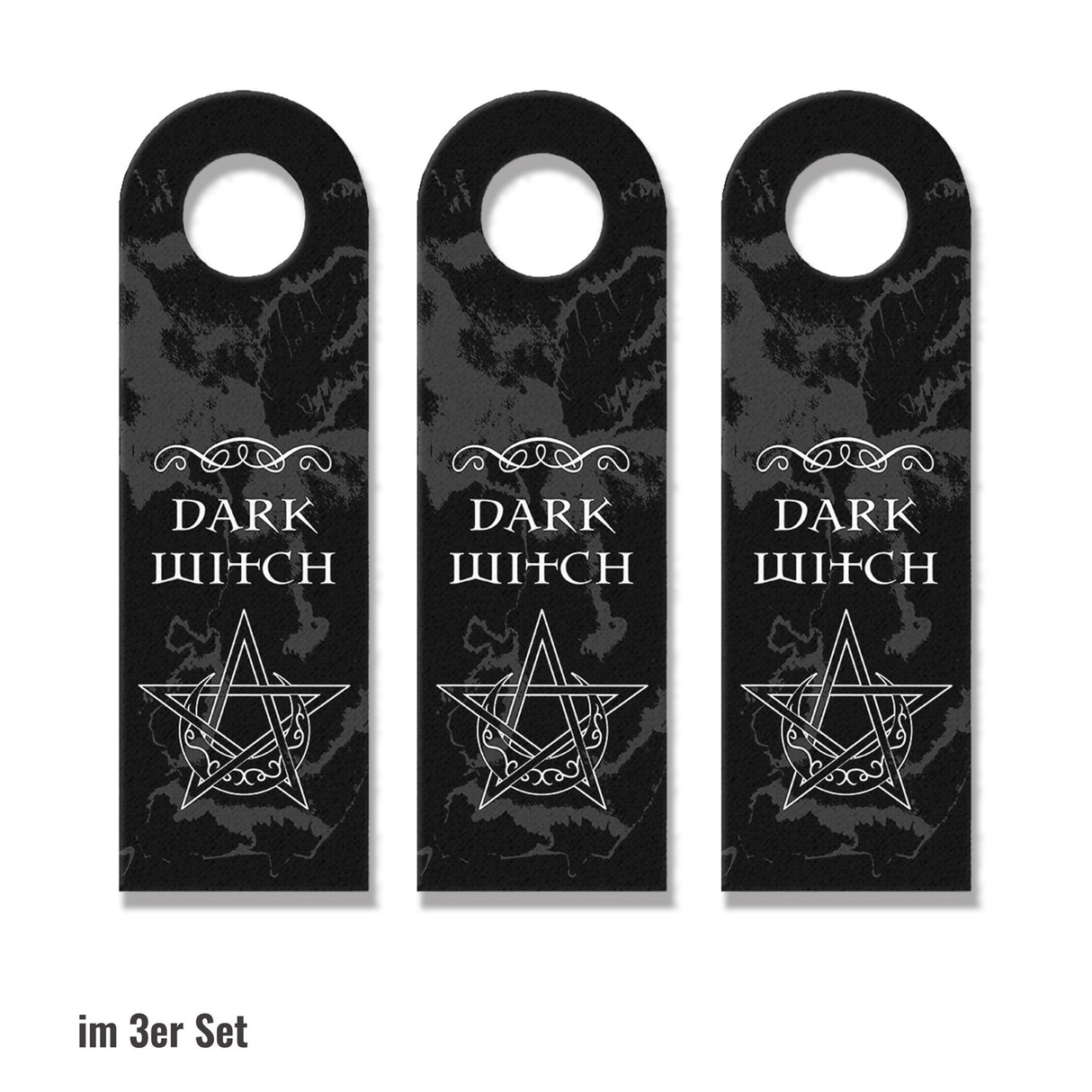 Türhänger mit magischen Pentagrammen und Spruch - White Witch - Dark Witch