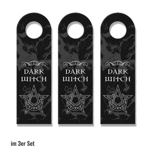 Türhänger mit magischen Pentagrammen und Spruch - White Witch - Dark Witch