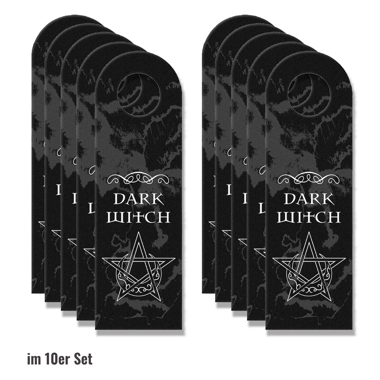 Türhänger mit magischen Pentagrammen und Spruch - White Witch - Dark Witch