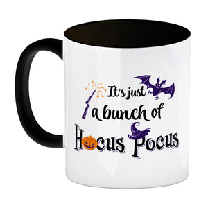 Kaffeebecher mit Halloween Motiv und Spruch - It's just a bunch of Hocus Pocus -