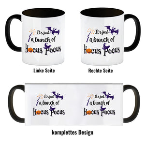 Kaffeebecher mit Halloween Motiv und Spruch - It's just a bunch of Hocus Pocus -
