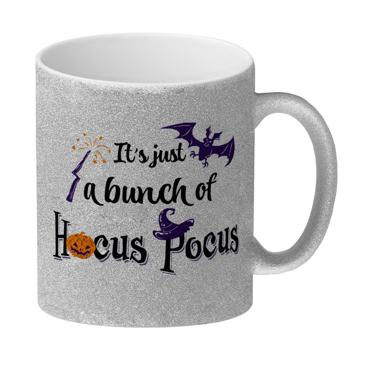 Kaffeebecher mit Halloween Motiv und Spruch - It's just a bunch of Hocus Pocus -
